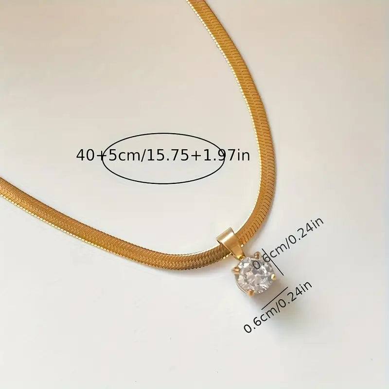 Elegant Guld Rhinestone Hänge Halsband