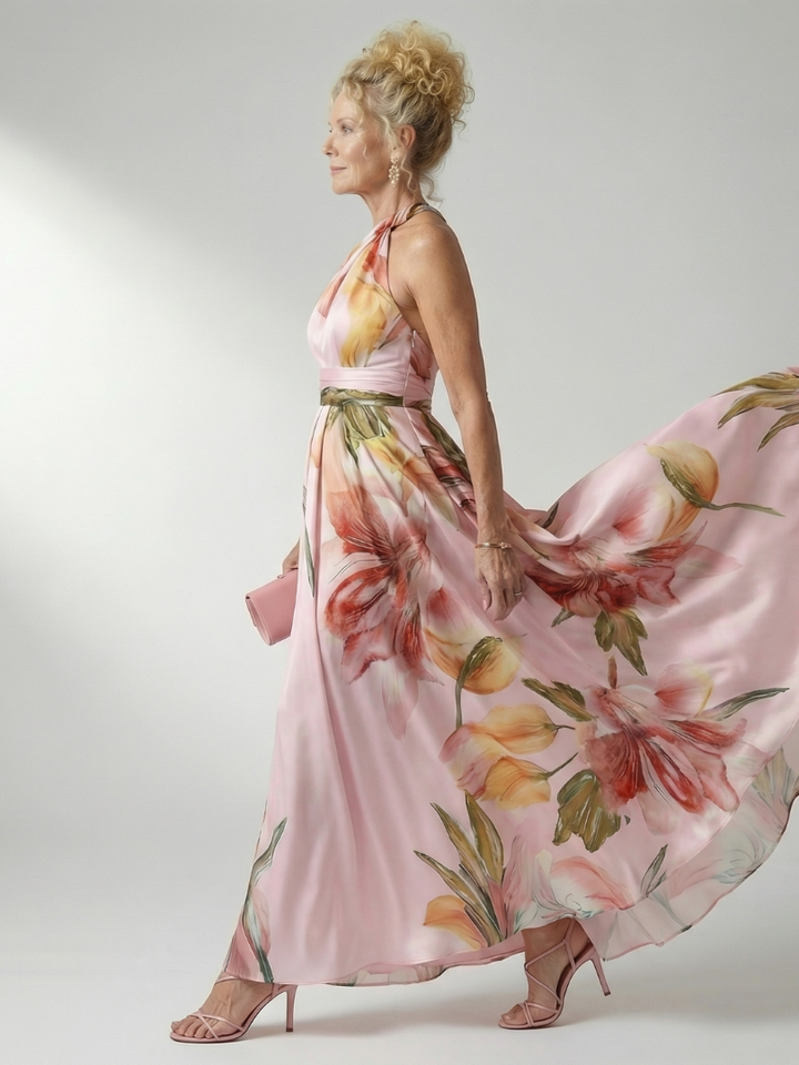 Amiel | Lätt Blomster Maxiklänning