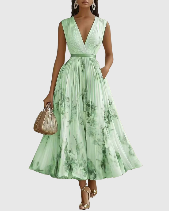 Zuzanna - Elegant Maxi Klänning med Volanger