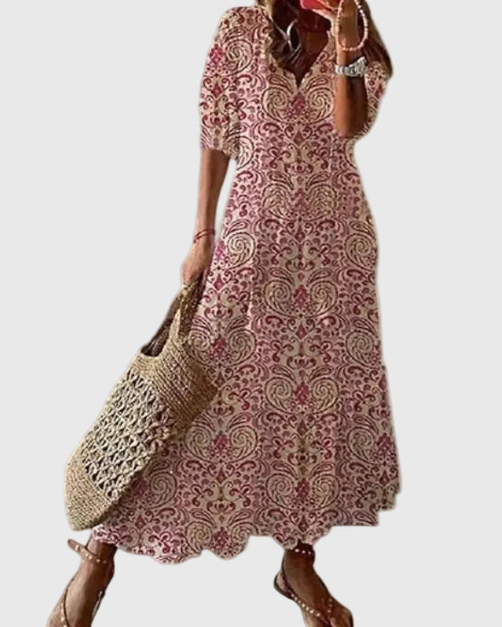 Amalia Boho Vintage Sommarmaxiklänning