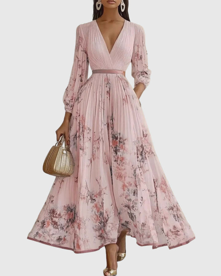 Rowella | Elegant Plisserad Maxiklänning