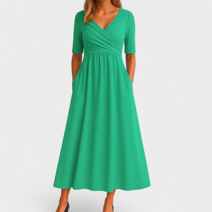 Aleksandra - Elegant Midi Klänning