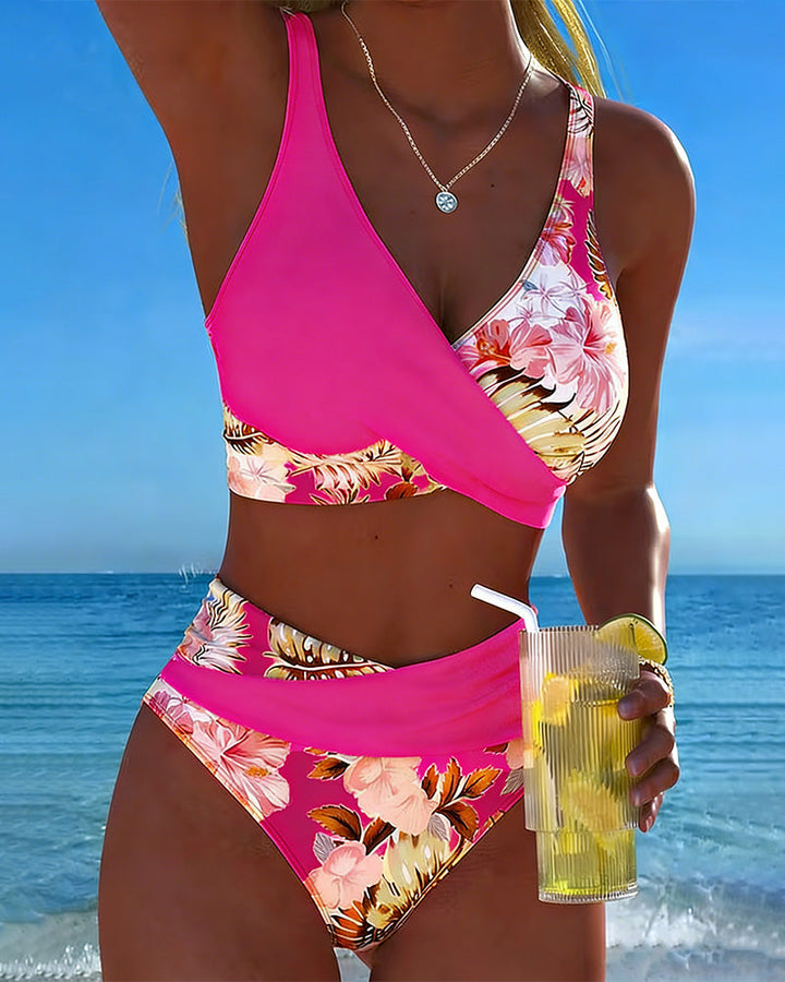 Jolina | Blomster Kontrast Delad Bikini