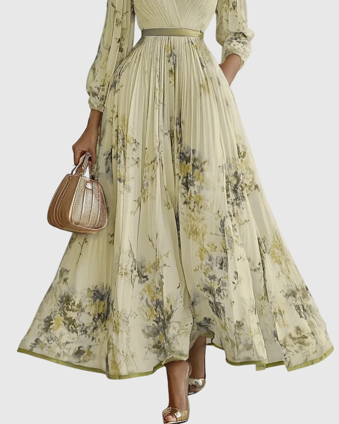 Rowella | Elegant Plisserad Maxiklänning