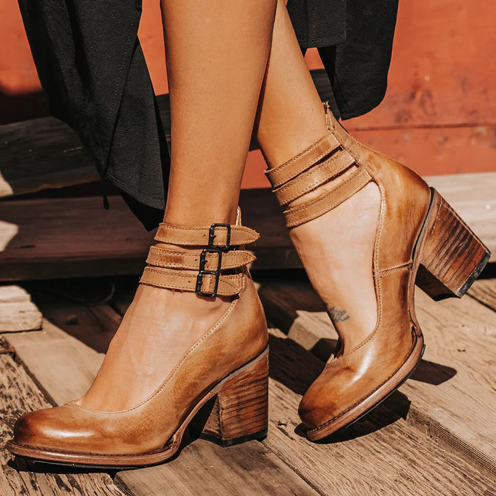 Malva | Vintage Läderremmar Klackar