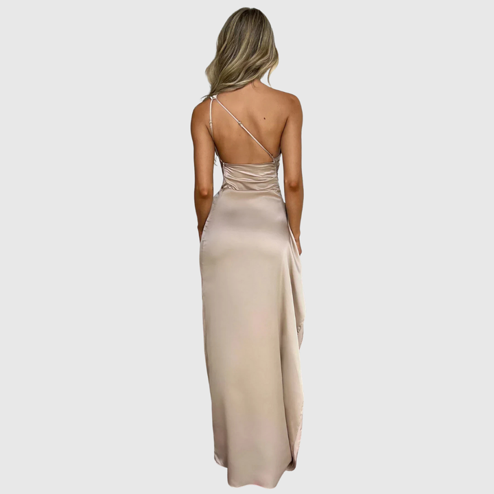 Araluen | Draperad Satin Aftonklänning