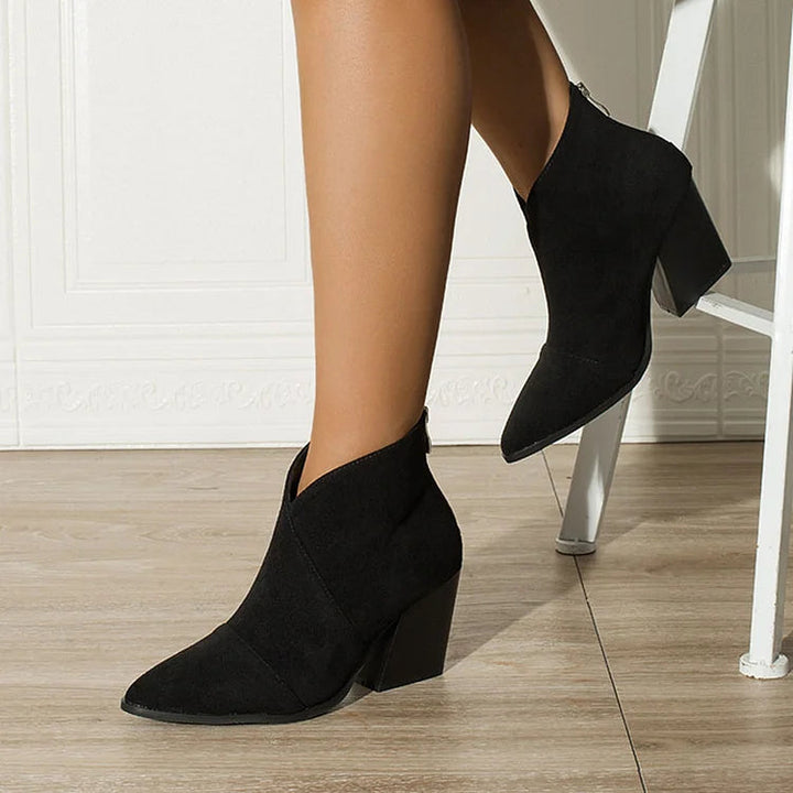 SPETSIG ANKELBOOT MED SUEDE-EFFEKT