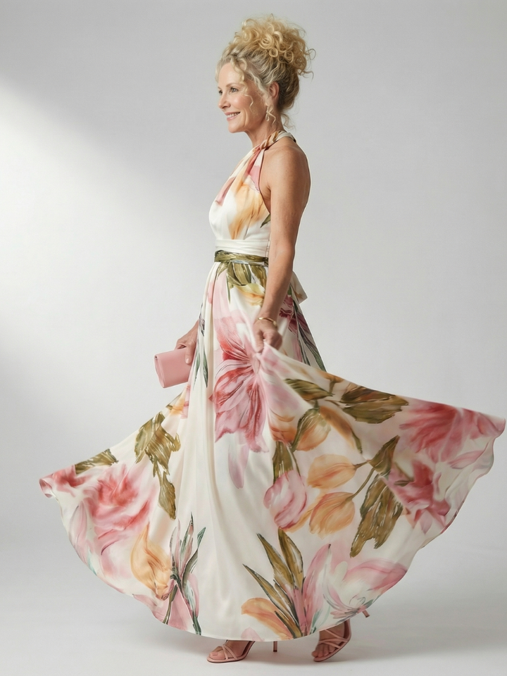 Amiel | Lätt Blomster Maxiklänning