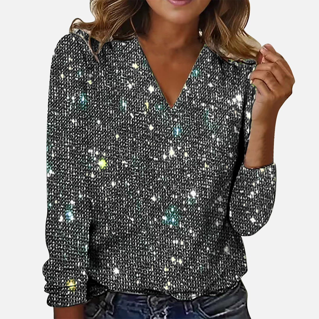 Nina™ | V-ringad Diamantblus