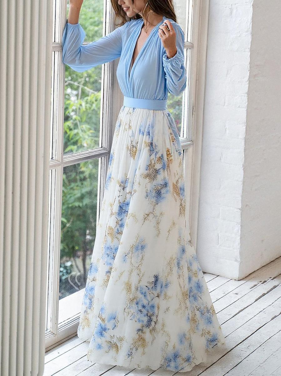 Clara | Fantastisk Blommig Maxi Klänning