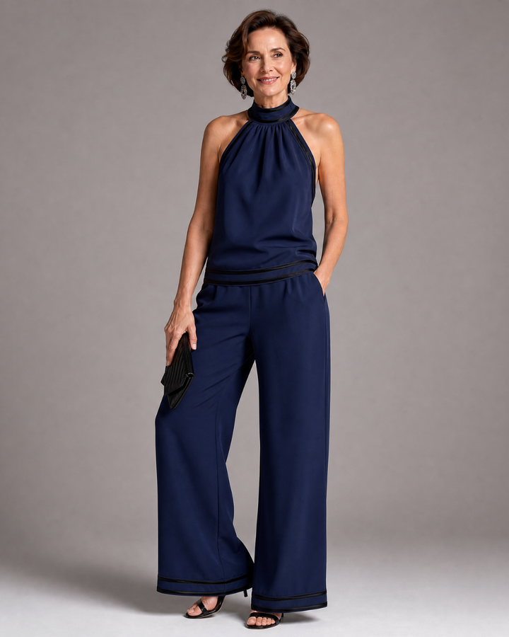 Zephyrine | Kontrastkant Halterneck Vida Ben Overall