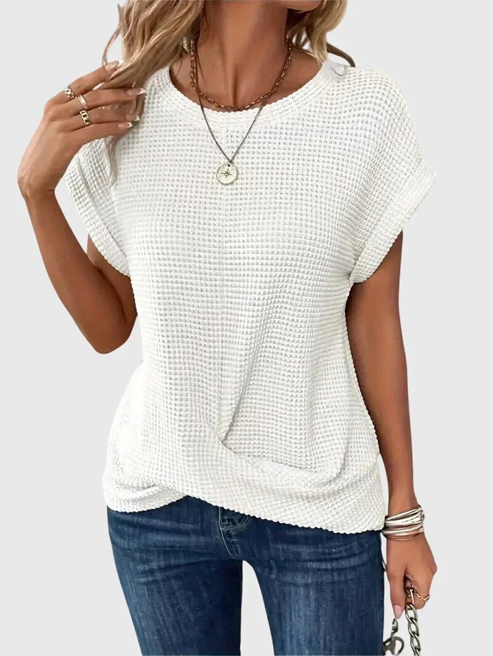Isa™ | Elegant Blus med Rund Halsringning