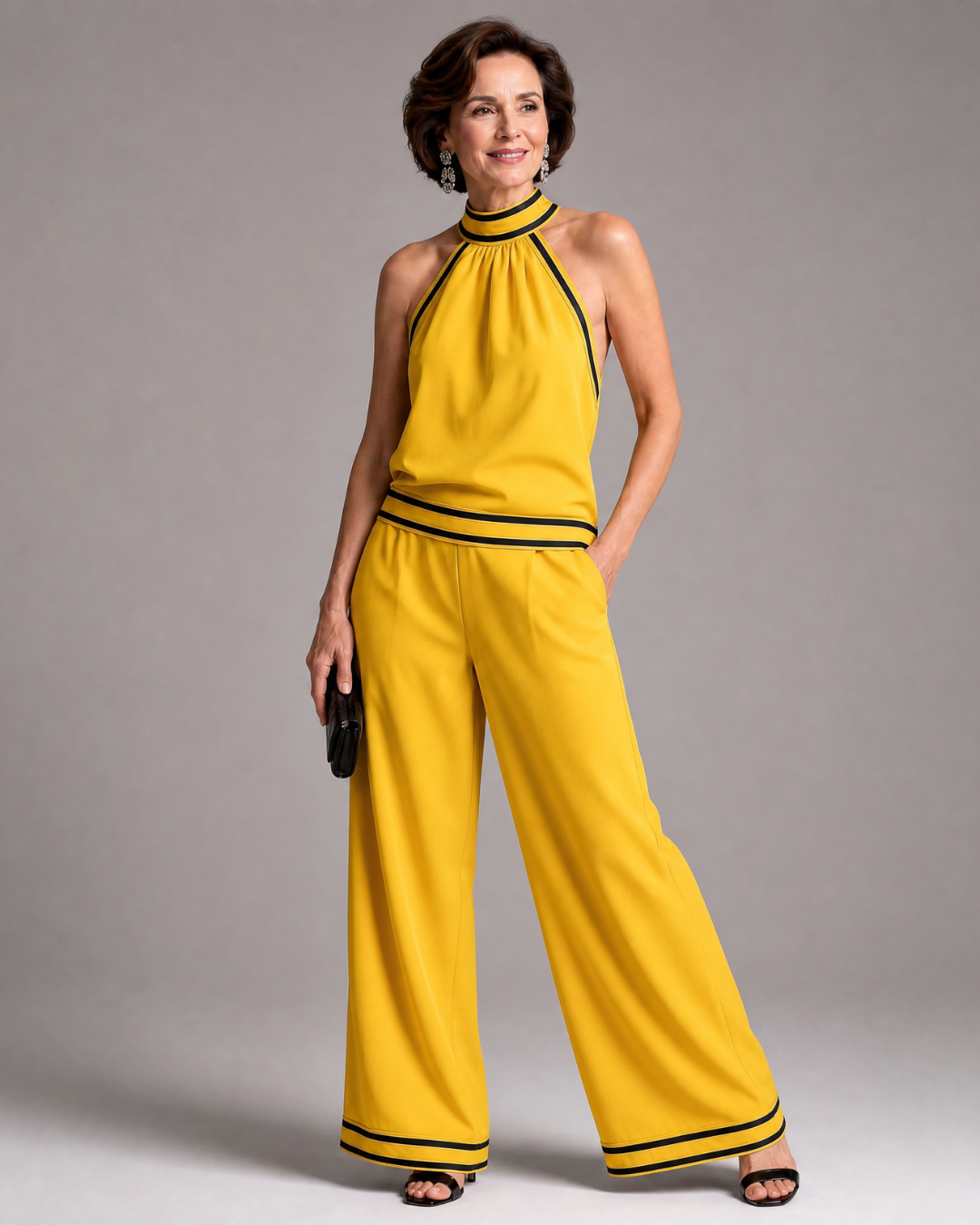 Zephyrine | Kontrastkant Halterneck Vida Ben Overall