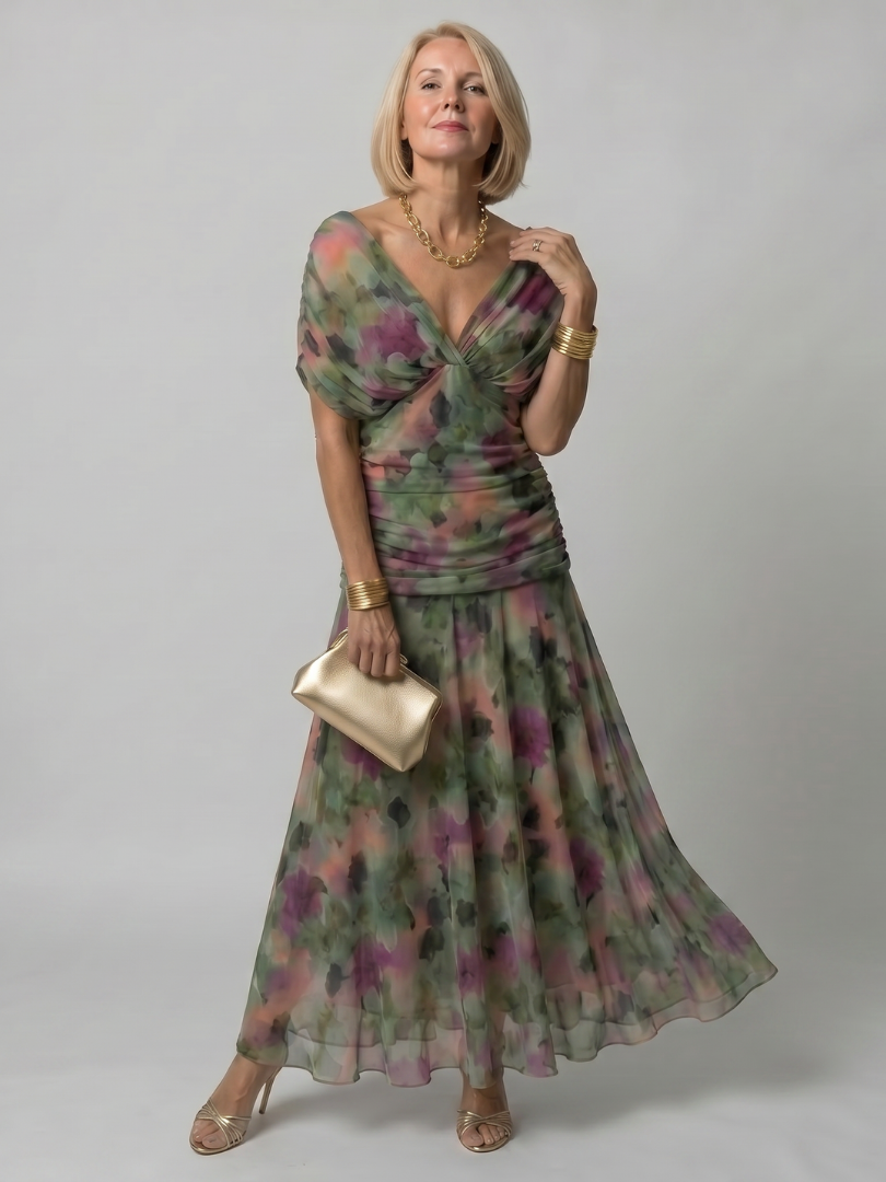 Calen | Off Shoulder Flödande Midiklänning
