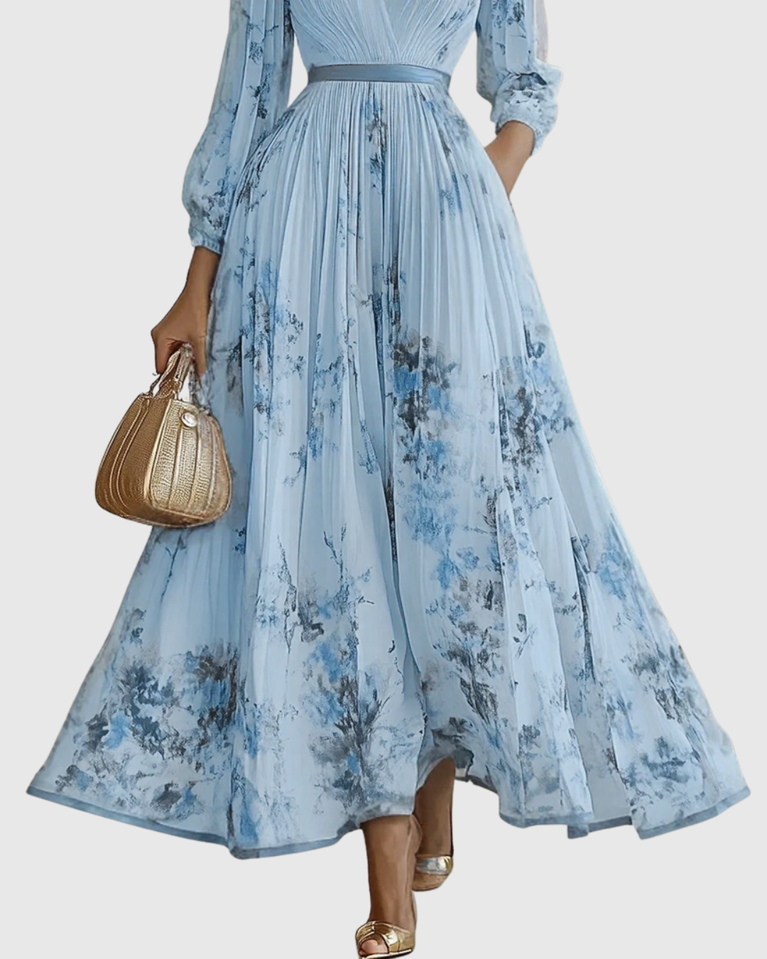 Rowella | Elegant Plisserad Maxiklänning
