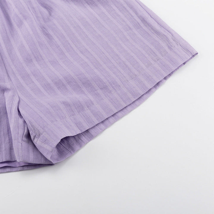 Yselia - Lätt Knapp-up och Shorts Set