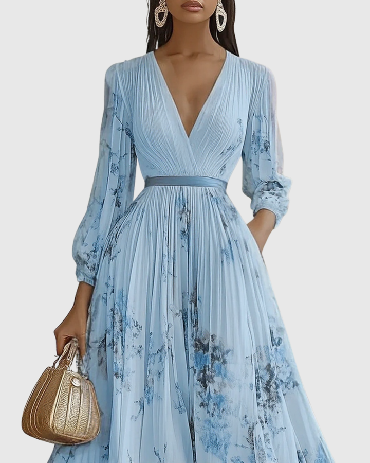 Rowella | Elegant Plisserad Maxiklänning