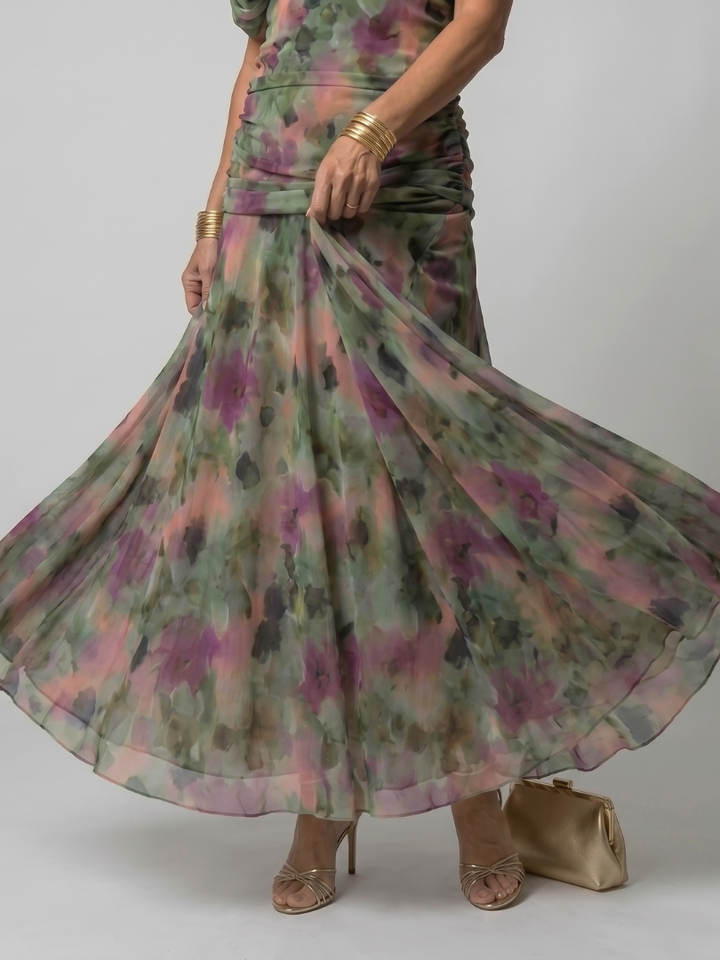 Calen | Off Shoulder Flödande Midiklänning