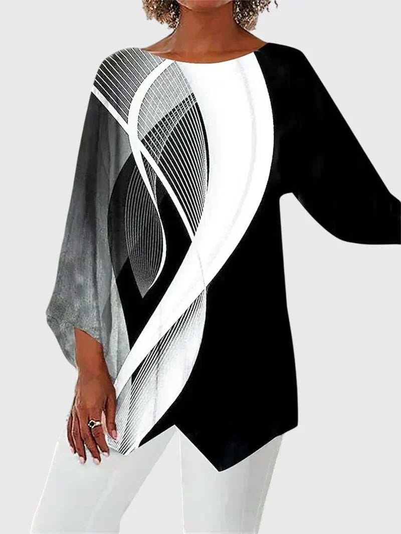Alayah™ | Elegant Topp med Rund Halsringning