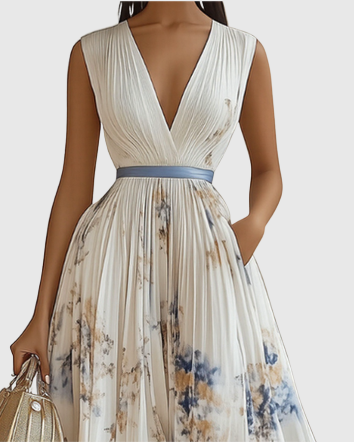 Rowella | Elegant Plisserad Maxiklänning
