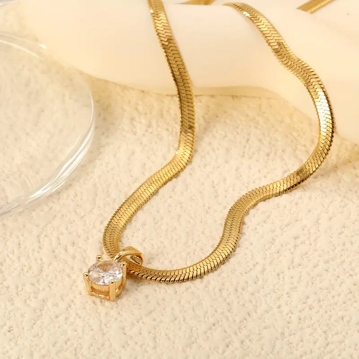 Elegant Guld Rhinestone Hänge Halsband