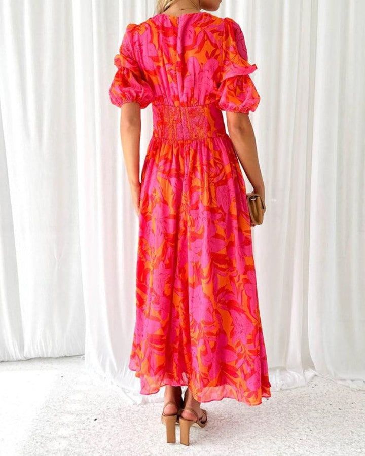 RICA | STYLISH PUFF SLEEVE MAXI KLÄNNING