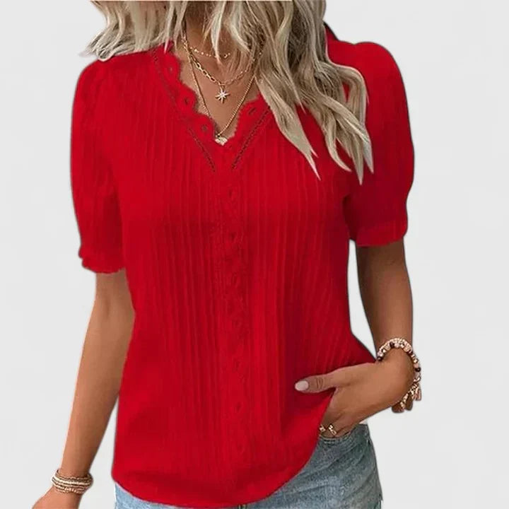 Avienne | Elegant V-ringad Blus