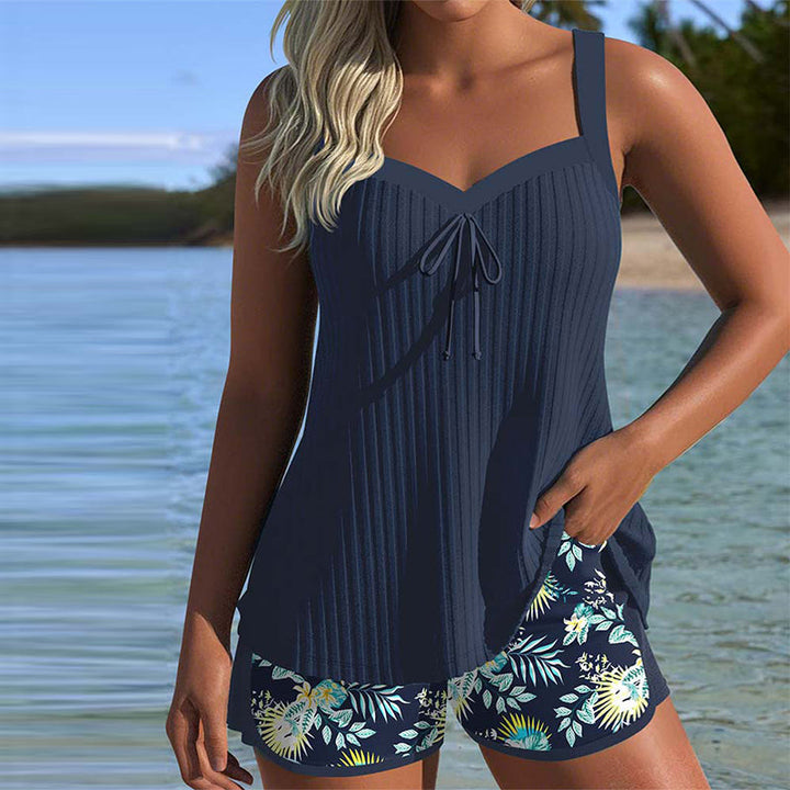 Rocío™ | Randig Tankini med Tvådelad Underdel