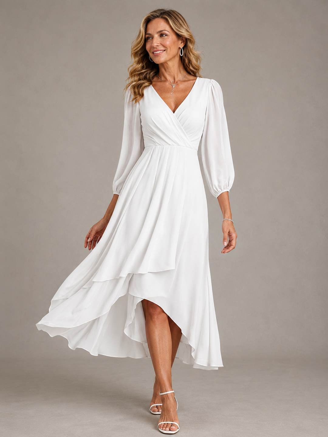 Mia™ | Elegant V-Ringning Lång Klänning