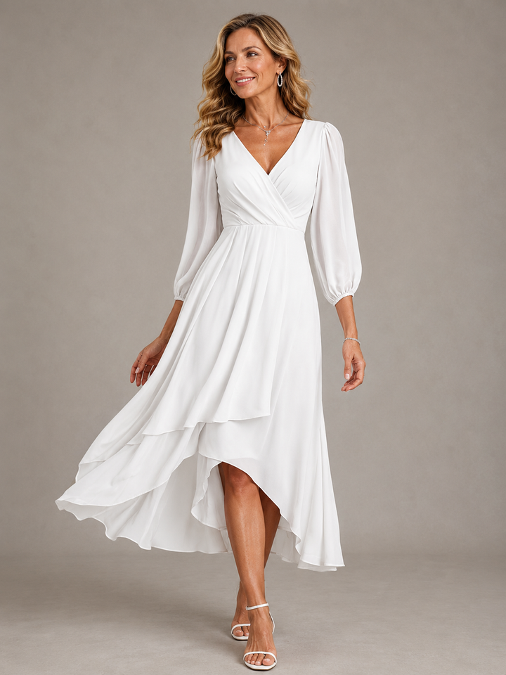 Mia™ | Elegant V-Ringning Lång Klänning