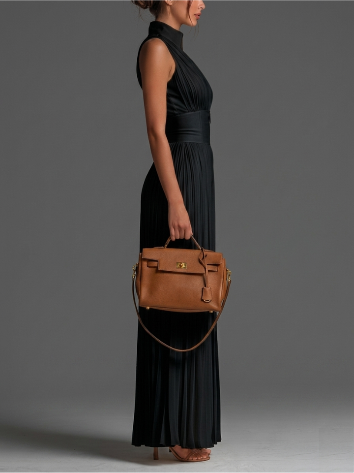 Zsófia | Svart Plisserad Chiffon Set