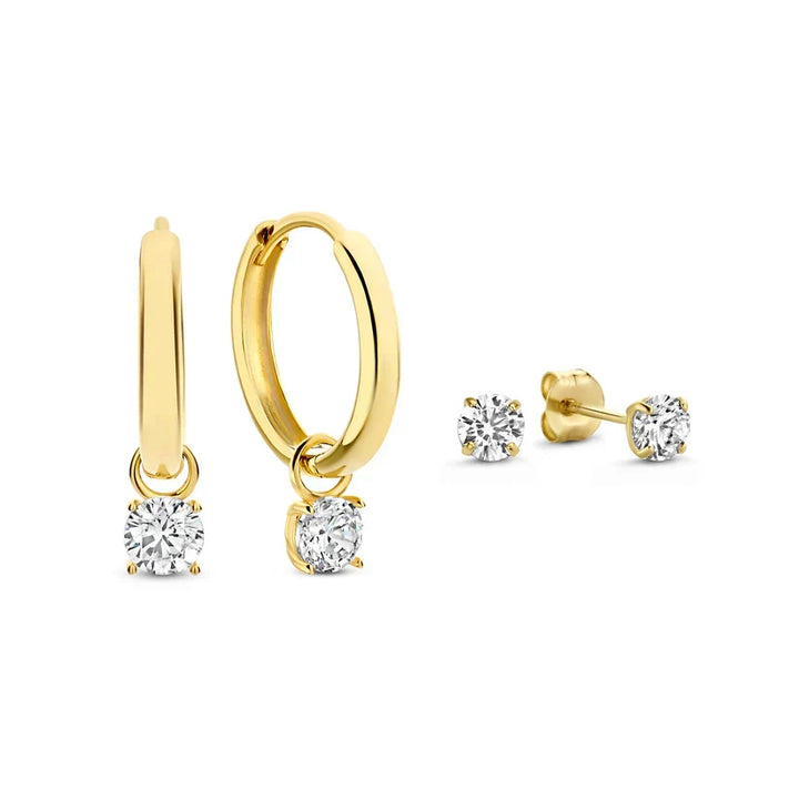Elegant Larmes de Lune Guld Sten Örhänge