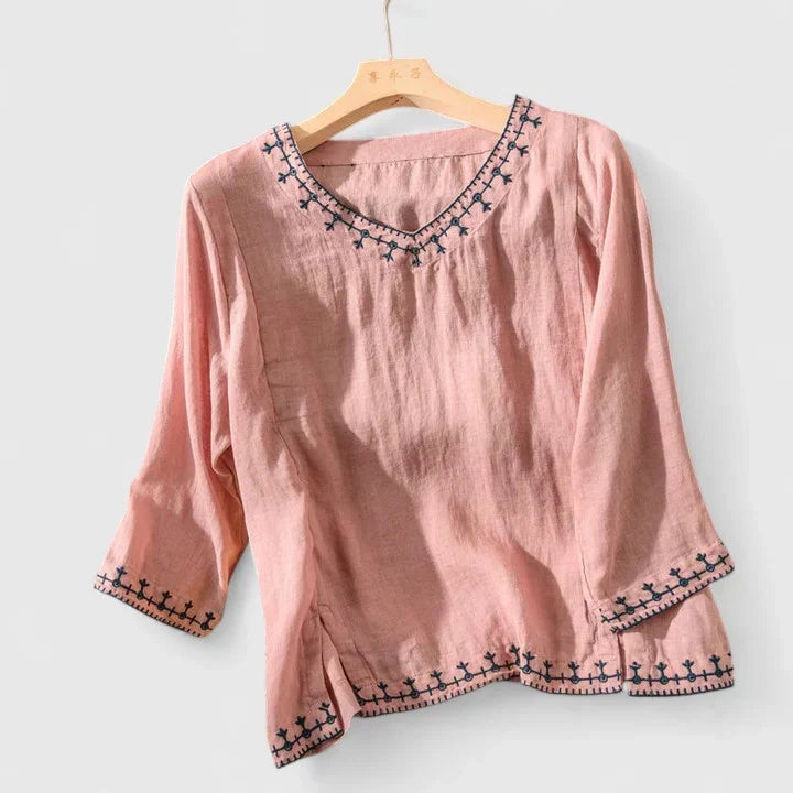 Taysia | Elegant V-ringad Blus