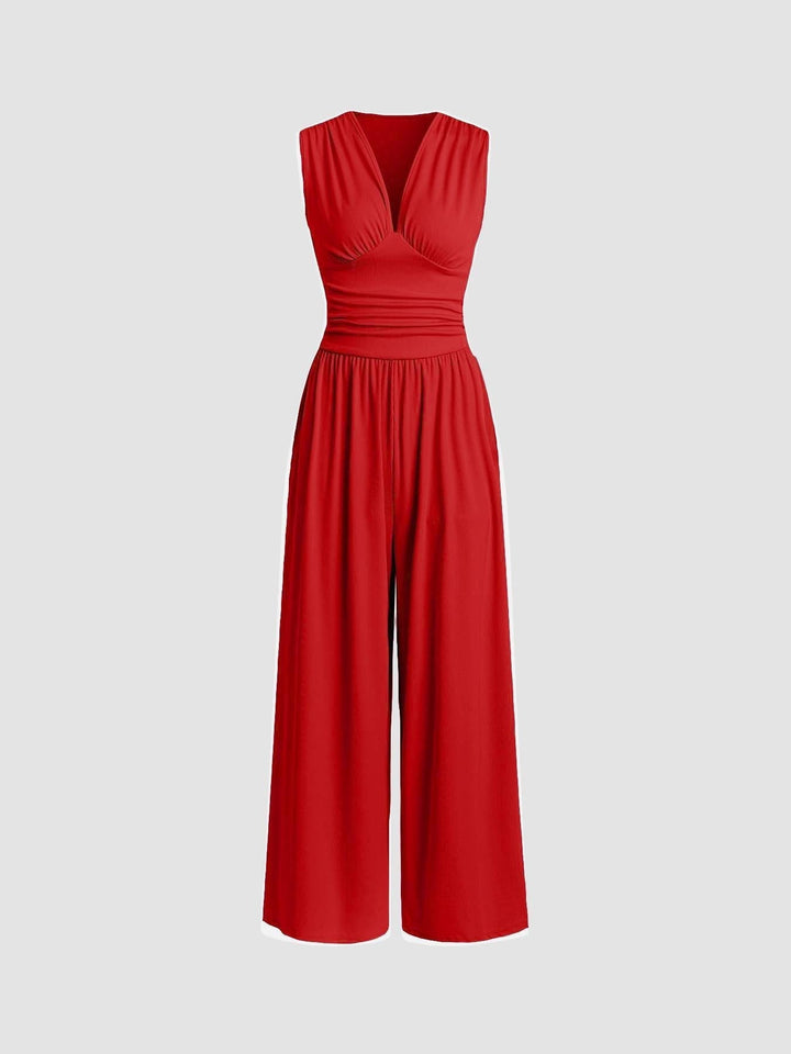Charity – Elegant Ärmlös Overall med Vida Ben