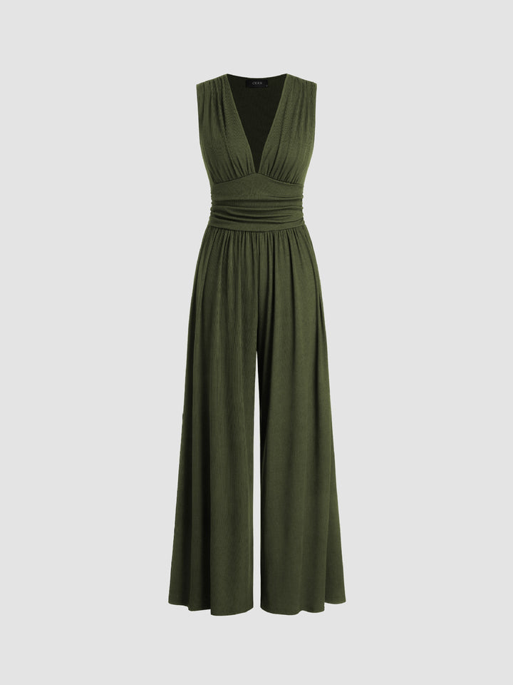 Charity – Elegant Ärmlös Overall med Vida Ben