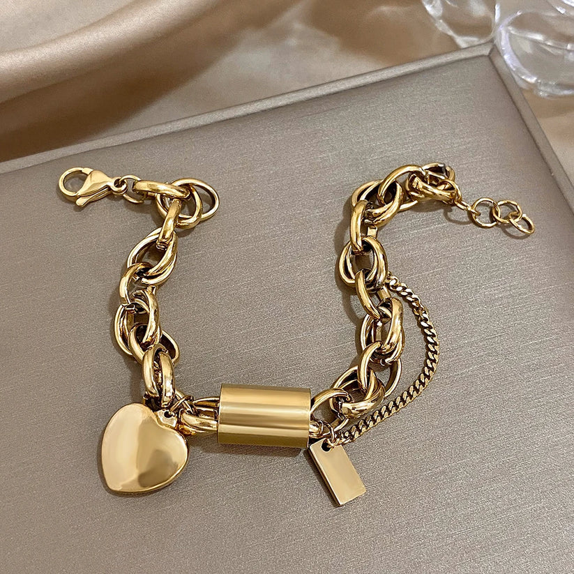 Elegant Förgylld Chunky Armband