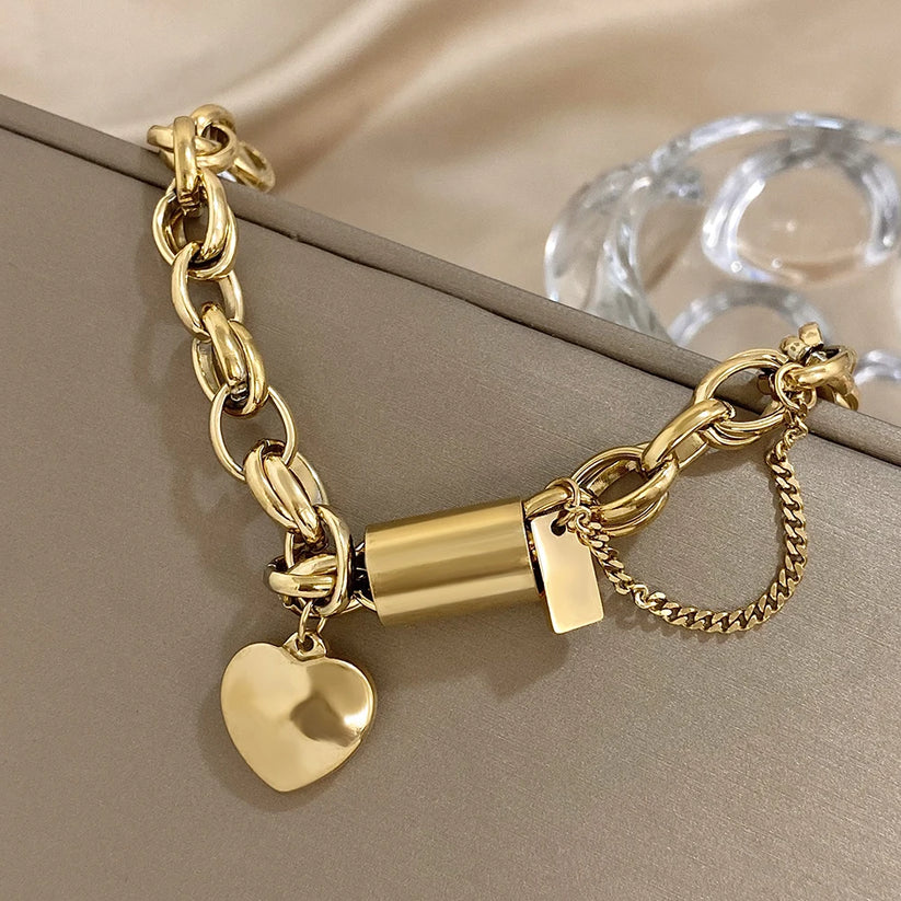 Elegant Förgylld Chunky Armband