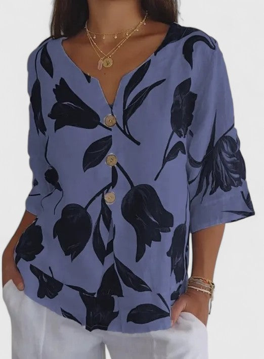 Isabel | Elegant Blommig Tryckblus
