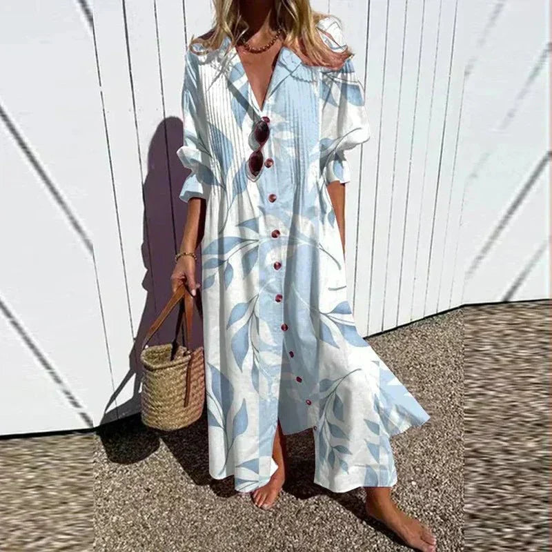 Beachcomber Boho Klänning Djup V-ringning Löst Sittande Polyester