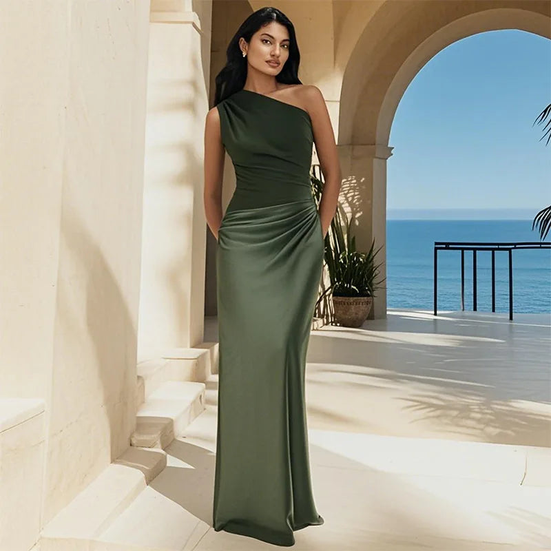 Luna™ | Satin Maxiklänning med Slits