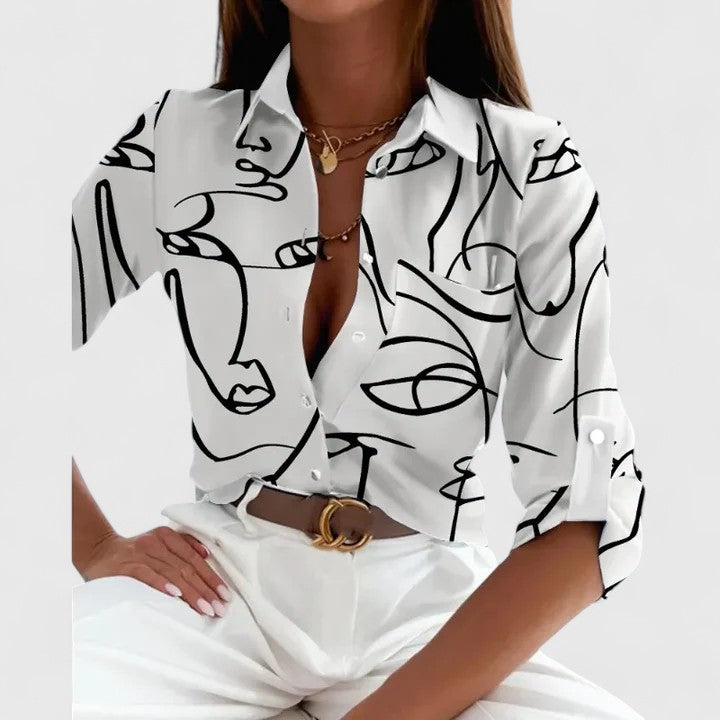 Lisette | Elegant Långärmad Blus