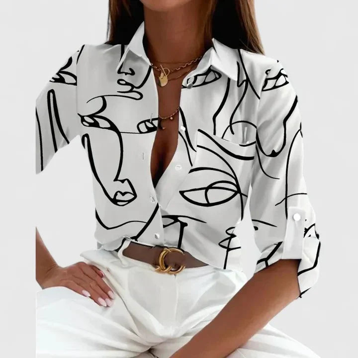 Lisette | Elegant Långärmad Blus