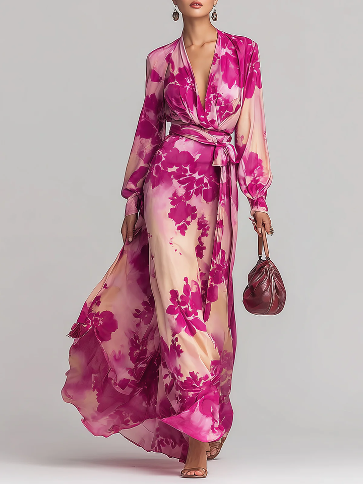 Olivia | Elegant Blomster Maxiklänning