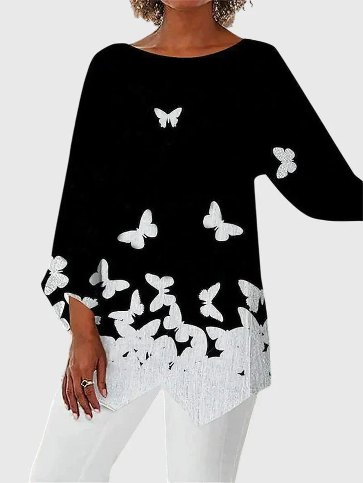 Alayah™ | Elegant Topp med Rund Halsringning