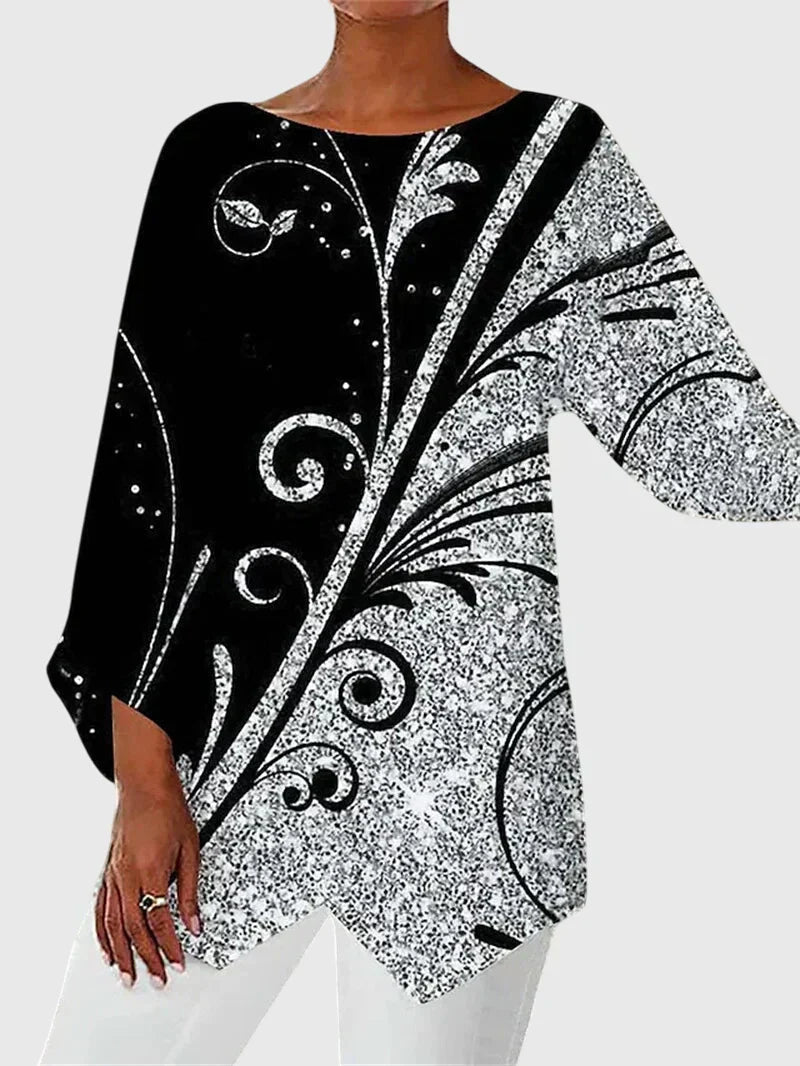 Alayah™ | Elegant Topp med Rund Halsringning