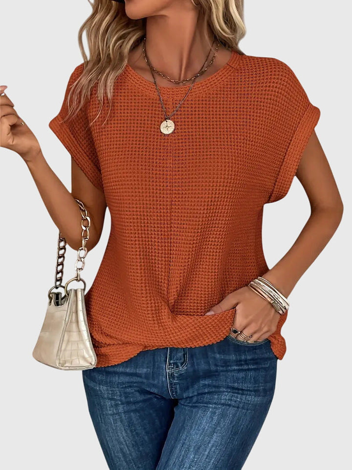 Isa™ | Elegant Blus med Rund Halsringning