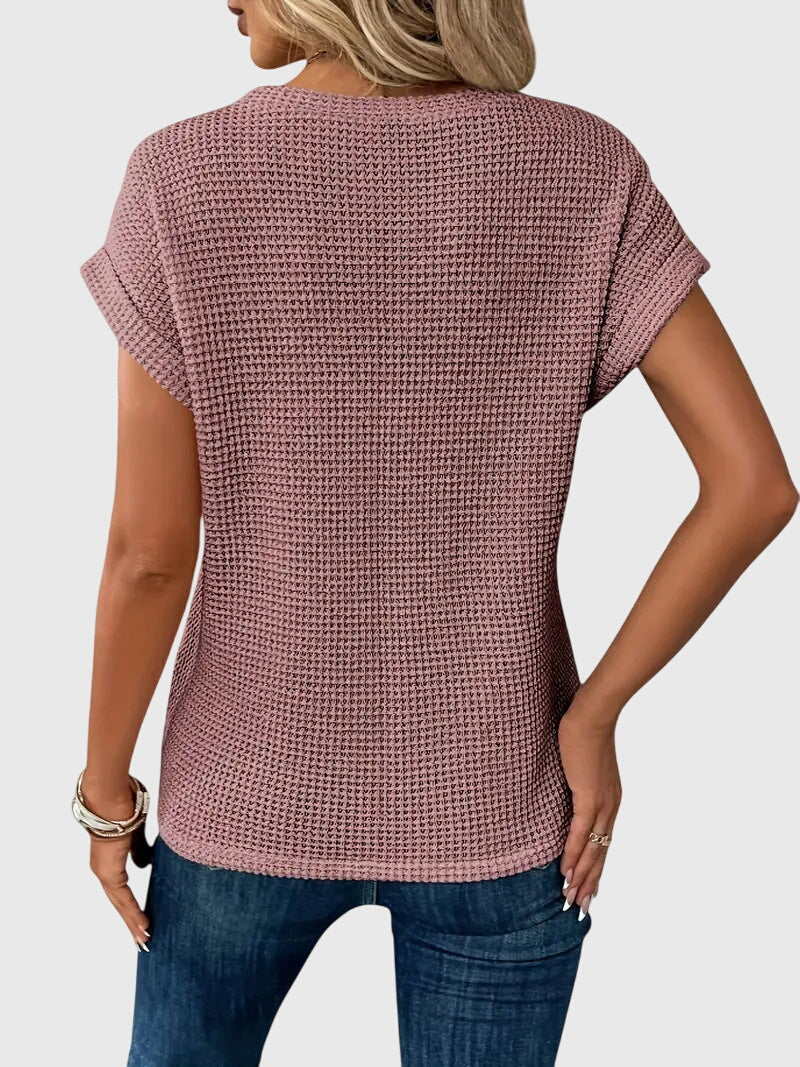 Isa™ | Elegant Blus med Rund Halsringning