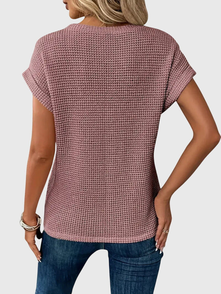 Isa™ | Elegant Blus med Rund Halsringning