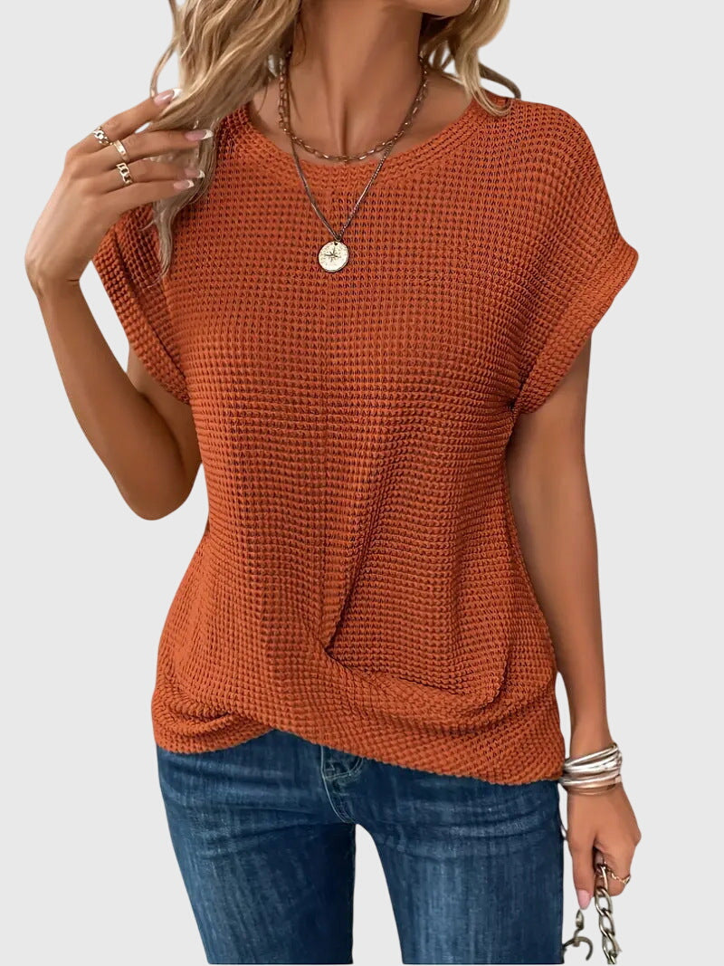 Isa™ | Elegant Blus med Rund Halsringning