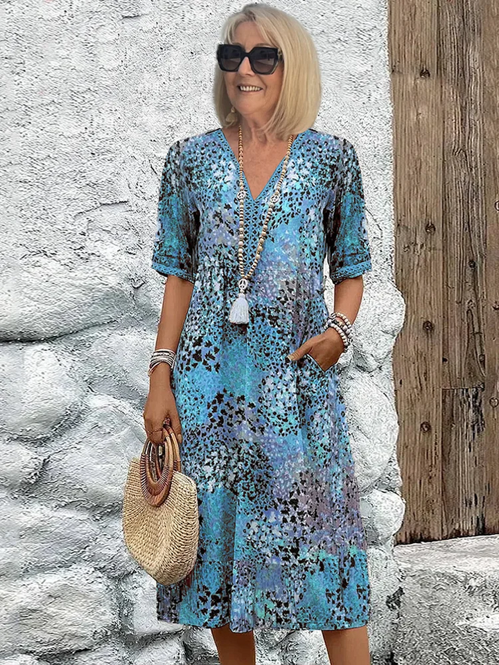 CALLIE | Livfull Midi-klänning – Smickrande Passform & Enkel Stil